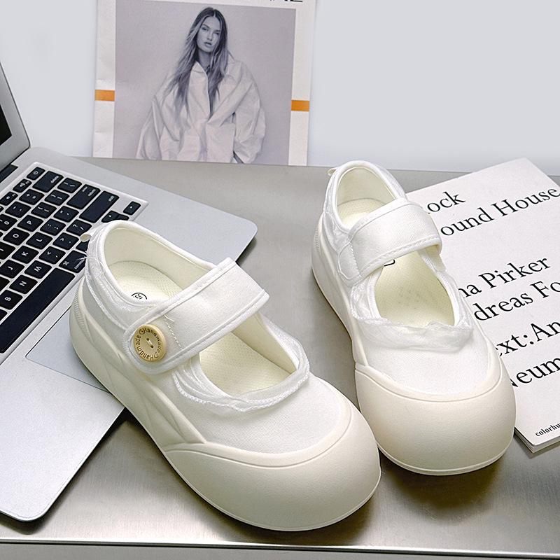 

Летняя женская обувь тонкое кружево мелкий вырез обувь на платформе весна и лето новая одинарная обувь ленивая обувь милая 40 белый