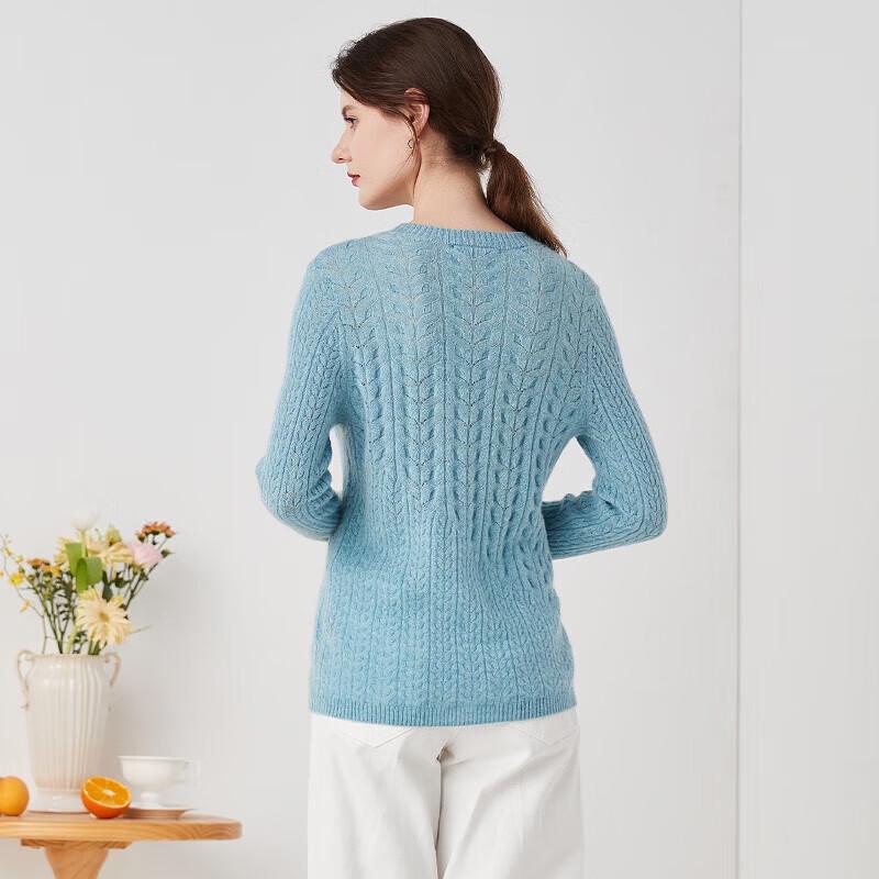 Zhaojun Women's Pure Color Round Neck Cashmere Sweater