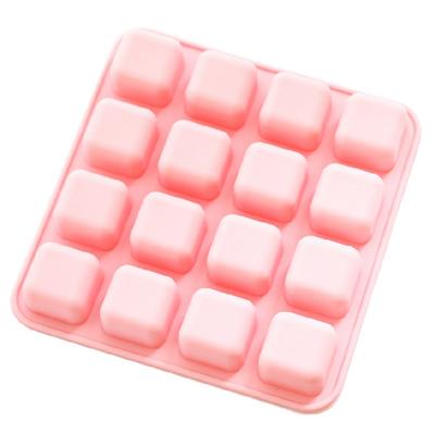 Silikonform zum Backen von quadratischen Kuchen mit 16 Mulden, Gelee, Schokolade, Trüffel, Brownie, Puddingformen, Seifenherstellung, Form zum Dekorieren von Kuchen