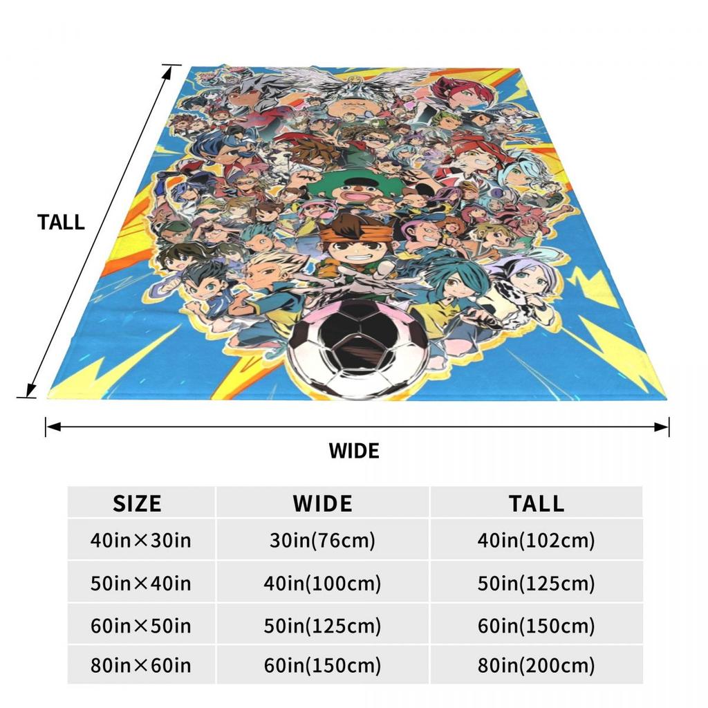 Inazuma Eleven Cartoon Anime Fleece Throw Blankets RPG Football Game Blankets Home Couch Super Soft Bedspread Quilt Breathable