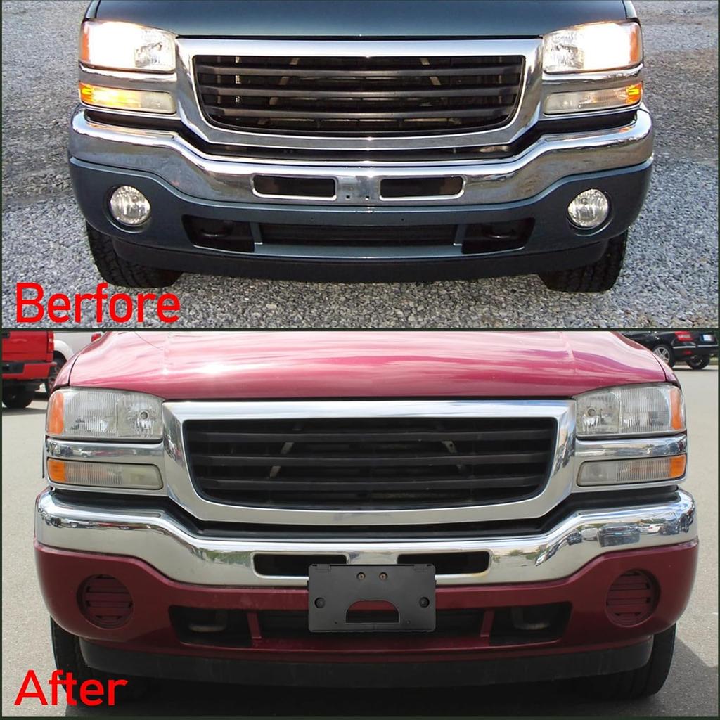 Front Bumper License Plate Frame Bracket Holder Compatible with 2003 2004 2005 2006 2007 GMC Sierra 1500 2500HD 3500HD Replace 15199886,GM1068135