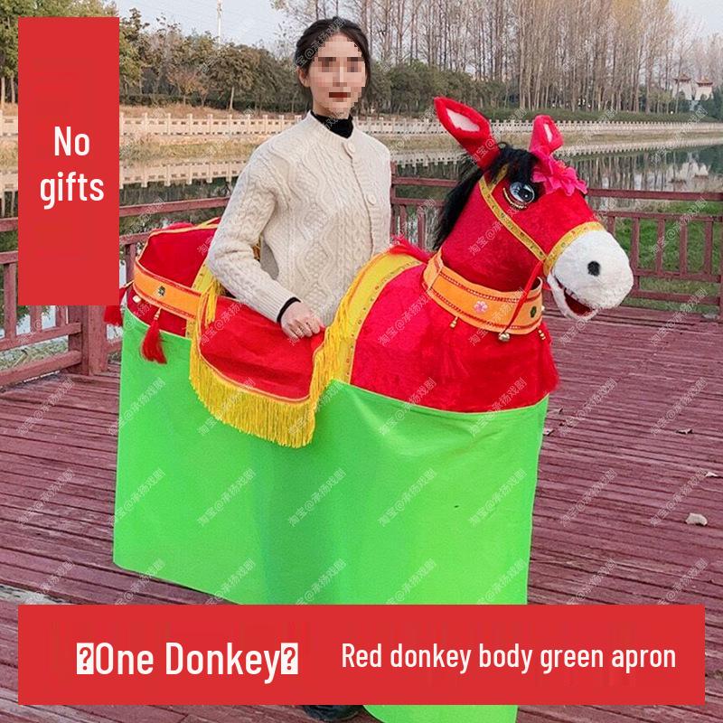 

Folk Opera Trotting Donkey Costume Set with Yangge Props