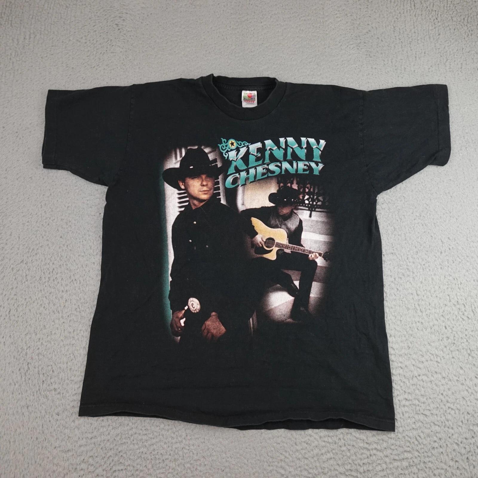 Vintage Kenny Chesney Shirt Mens XL Black I Will Stand Tour Graphic 90s Country L