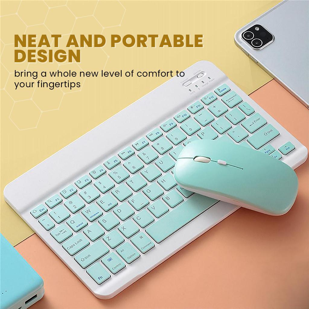 Office ABS 78keys Slim Portable Bluetooth Keyboard Mouse Combo for iPad Tablet Phone Laptop