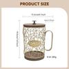 Coffee Capsule Holder Organizer with Wooden Base, Large Capacity, Iron Basket for