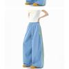 Mens Striped Track Pants Loose Straight Leg High Street Casual Blue Pink