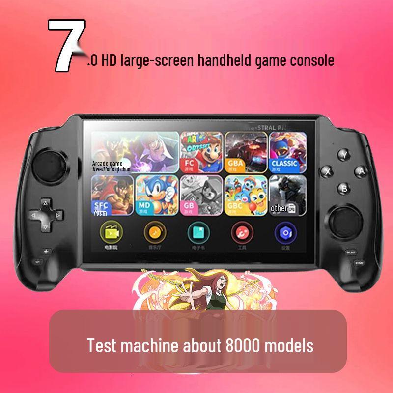 7-Inch HD Handheld Game Console with Joystick and Retro Arcade Games