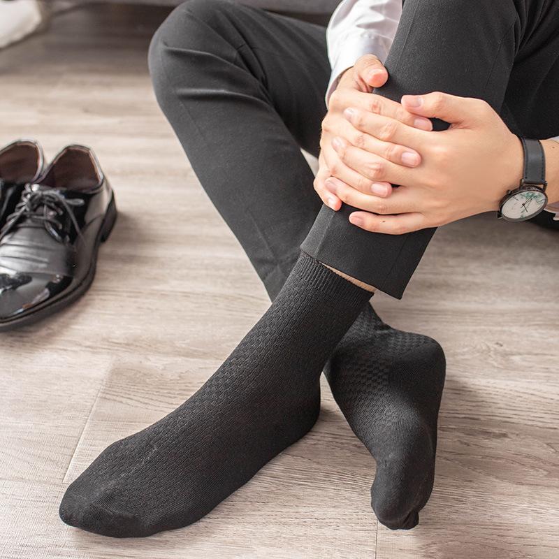 High Quality 10 Pairs Men Bamboo Fiber Socks Breathable Compression Long Sock Business Casual Male Large Size 38-45