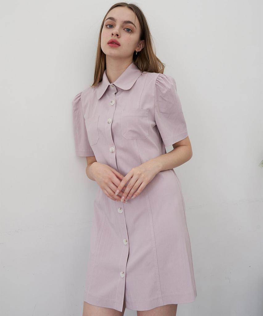 Bye Bye Seop Stitch Half Dress Purple [T22]