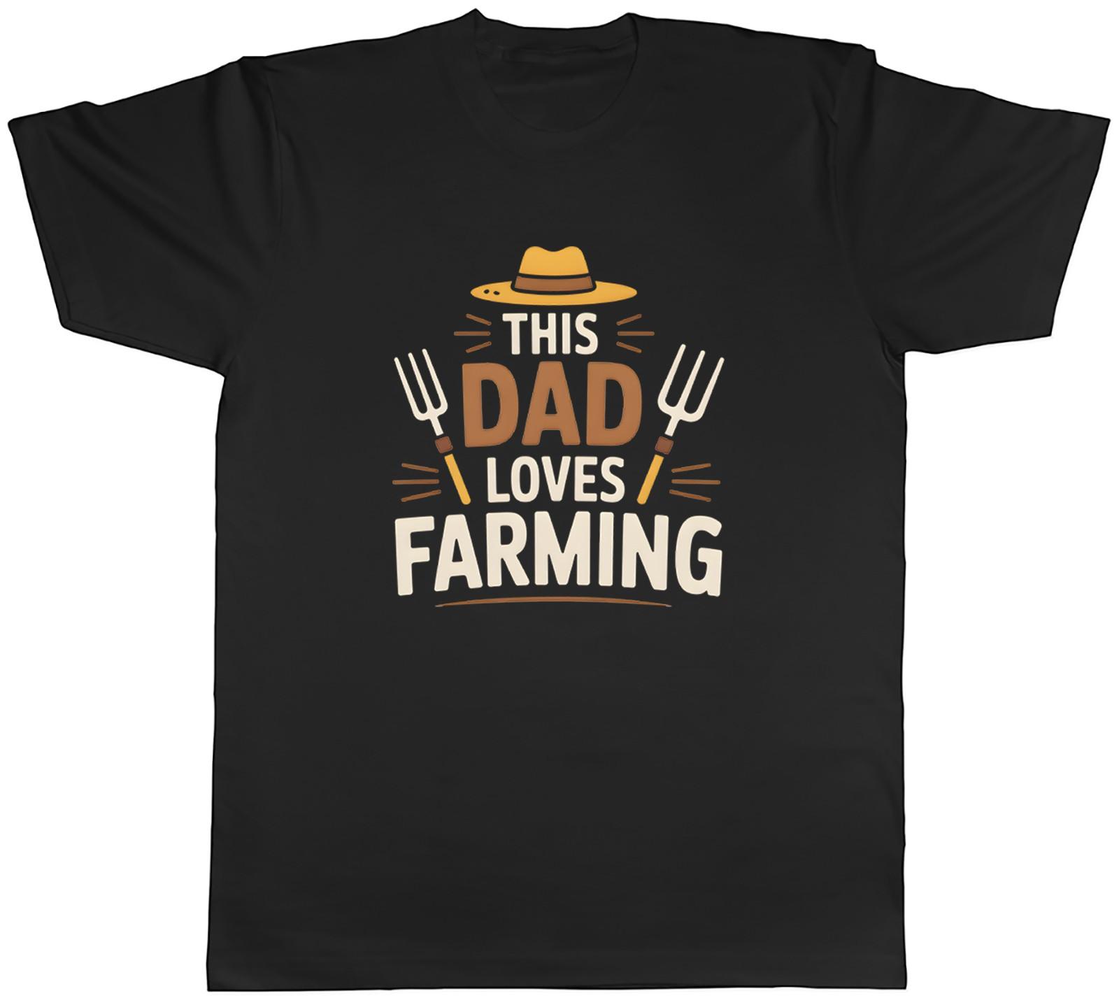 This Dad Loves Farming Funny Farmer Mens T-Shirt Tee Gift Top L