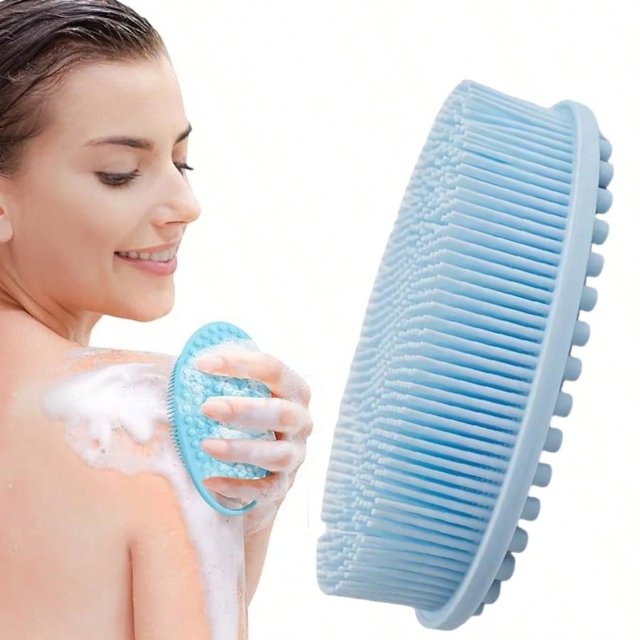 Cleaning Brush, Suitable For Shower, Silicone Shampoo & Body Wash Brush, Double-Sided Friction Bath Brush, Massage Bath Brush, Bathroom Cleaning Tool