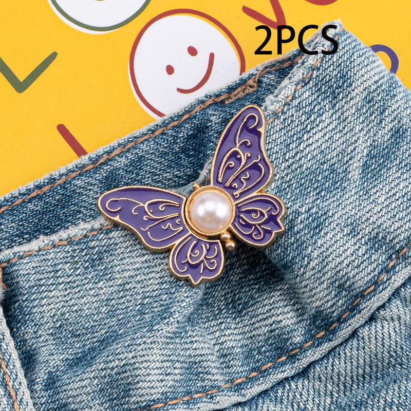 

Butterfly Waist Cincher Removable, No-Sew Waist Button Jeans Waist Resizing Tool Waist Slimming Wonder 2PCS