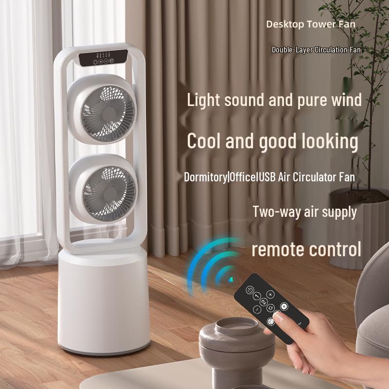 Ventilatore Circolatore da Pavimento e da Scrivania a Doppio Uso - Versione Standard, Doppio Strato, Bidirezionale per Casa e Ufficio.