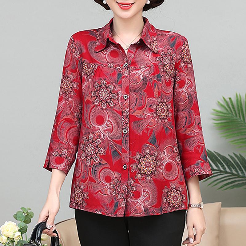 Elegant Women Tops Summer Plus Size Casual Long Sleeve Shirts