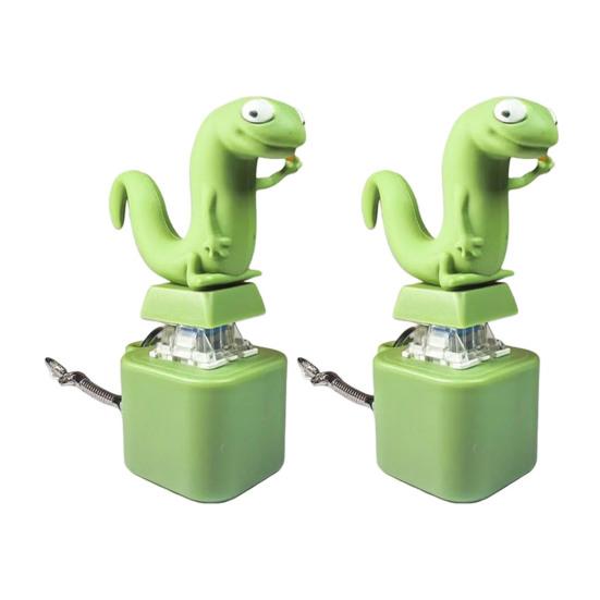 

1/2/3Pcs Decompression Keychain Pendant Sound Button Rechargeable LED Light-Up Lizard Button Key Chain Portable Stress Relief Toy 2pcs