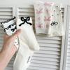 Spring Autumn Sweet Cotton Lolita Ballet Style Ultrathin Breathable Socks for Women Lace Bow Piles of Socks