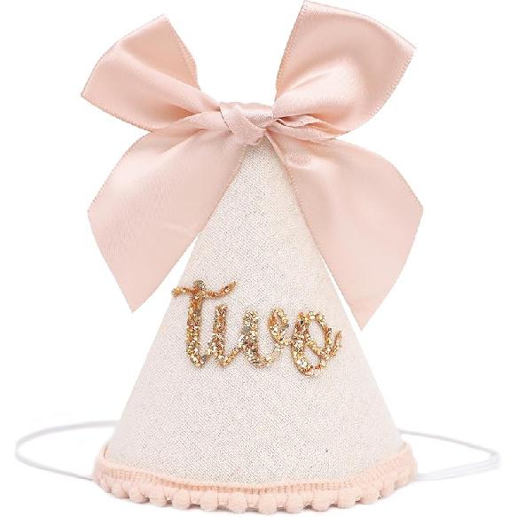 Birthday Decorations - Glitter Number Cone Hat, Princess Bow Hat, Cake Smash