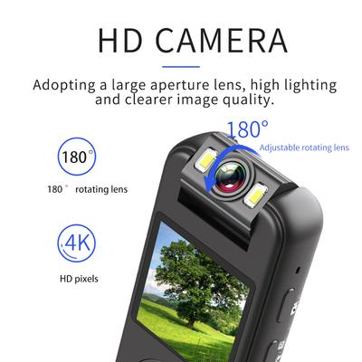 4K HD Mini Camera Wireless WiFi Hotspot Law Enforcement Recorder 180 Rotatable Len Body Camera IR Night Vision DVR Police Cam