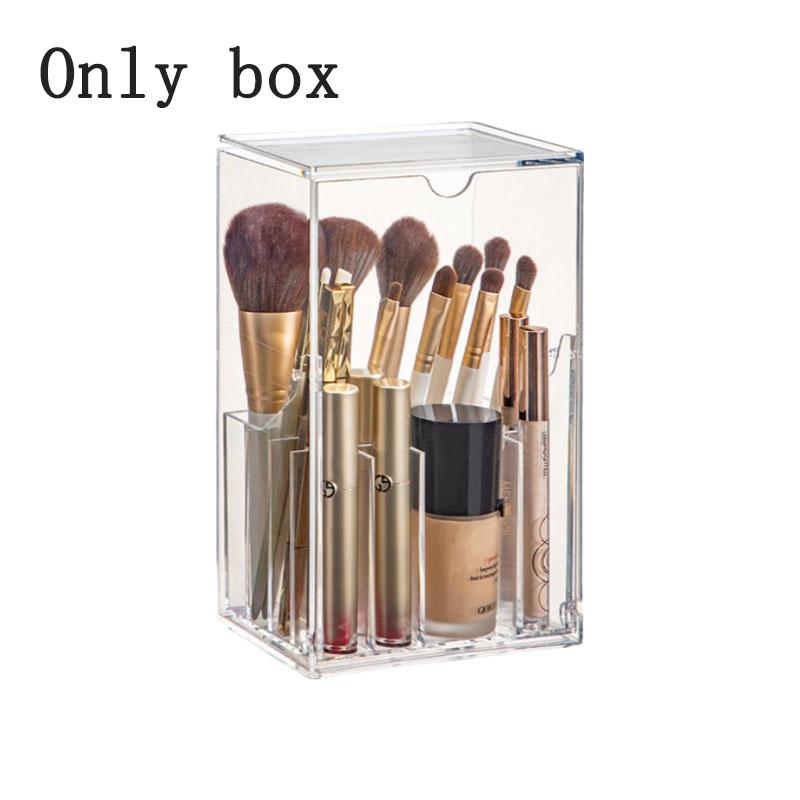 

Коробка для хранения косметики большой вместимости, полированная отделка, не требует установки, коробка для хранения теней для век, бровей, кистей для тональной основы прозрачный