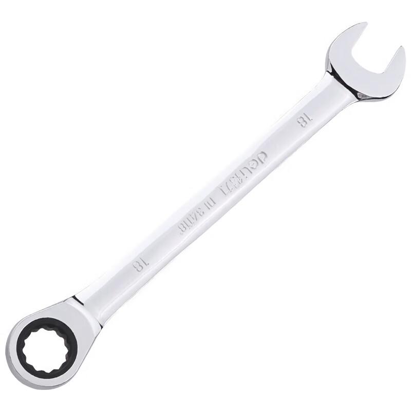 Deli 18mm Mirror-Polished Combination Ratchet Wrench 18mm