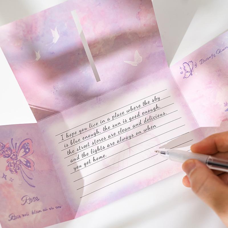 Foldable 3D Butterfly Greeting Card with Envelope - Ideal Gift for Friends or Couples