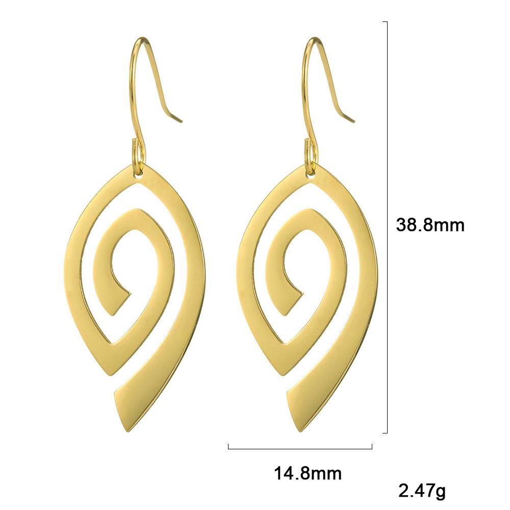 Stainless Steel Spiral Swirl Drop Earrings for Women Gold BlackGeometric Dangle Earring Jewelry