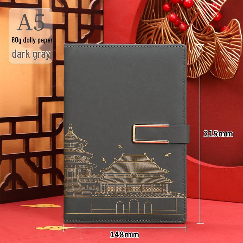 A5 Custom Logo Ultra-Thick Business Diary Set with Magnetic Buckle and Gift Box