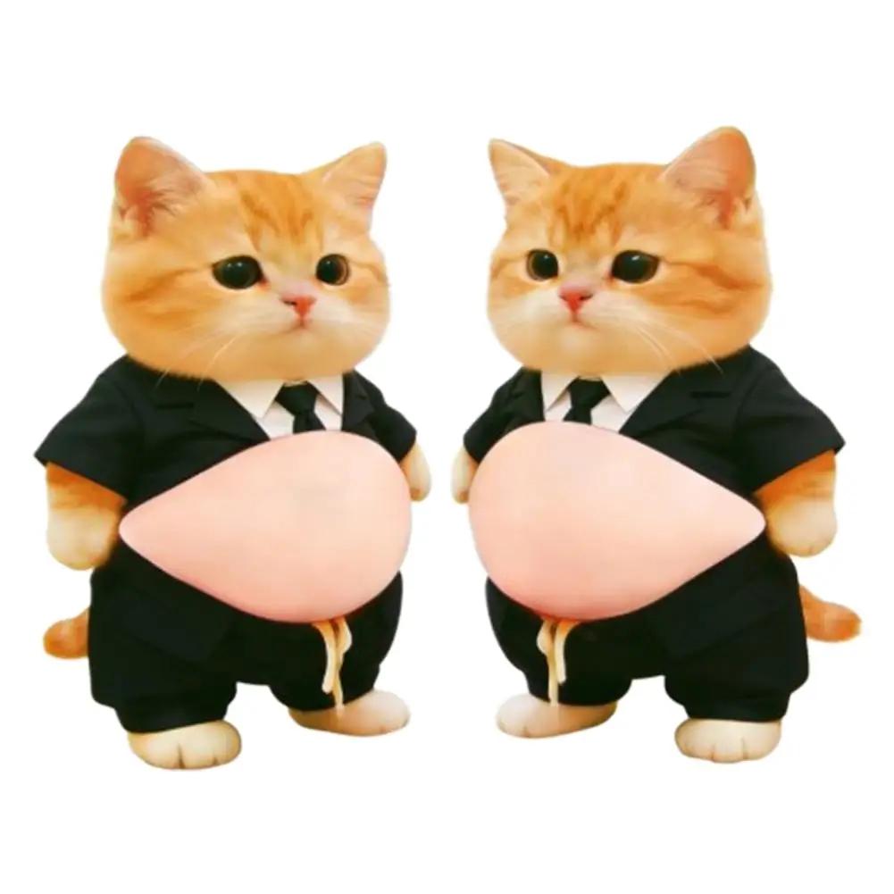 3D Cat Belly Stickers Super Soft Silicone Decor Sticker Cat Squeezeable Toys Cute Stickers Case Decor Stress-relieving Phon O5P4