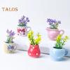 6/8 Stück Mini-Keramikvase, Kühlschrankmagnet, für Zuhause, Büro, Küche, Schließfach, Kühlschrank, 3D-Miniatur-Blumenvase, magnetische Dekoration, Ornament