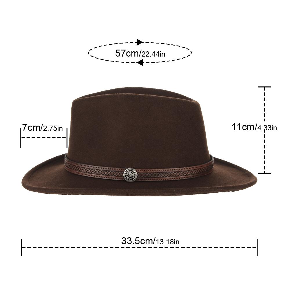 Cappello Fedora Donna In Lana - Tesa Larga Con Fibbia, Taglia Regolabile 56-58 Cm, Perfetto Per Viaggi E Matrimoni