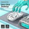 3 Modes Wireless Mouse 2.4GHz/Bluetooth 5.0" Rechargeable Mouse Sleek Transparent Mouse  PC