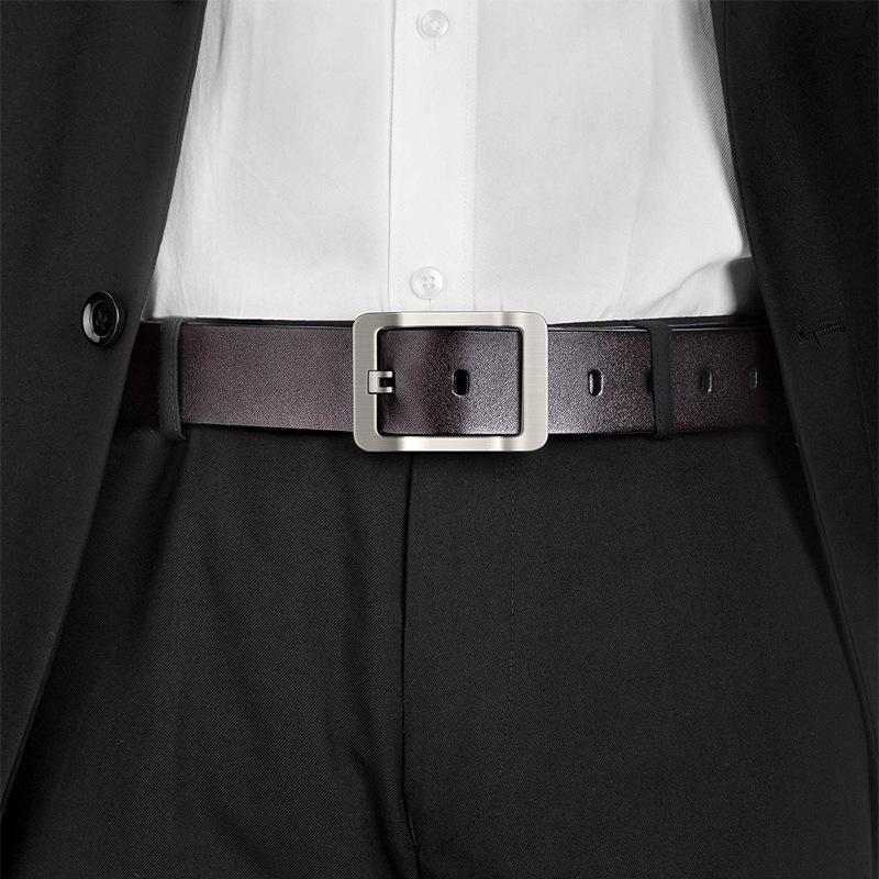 

Belt Men s Casual Versatile First Layer Cowhide Pin Buckle Belt with Gift Box Vegetable Tanned Simple Business Style Dress 105-130cm