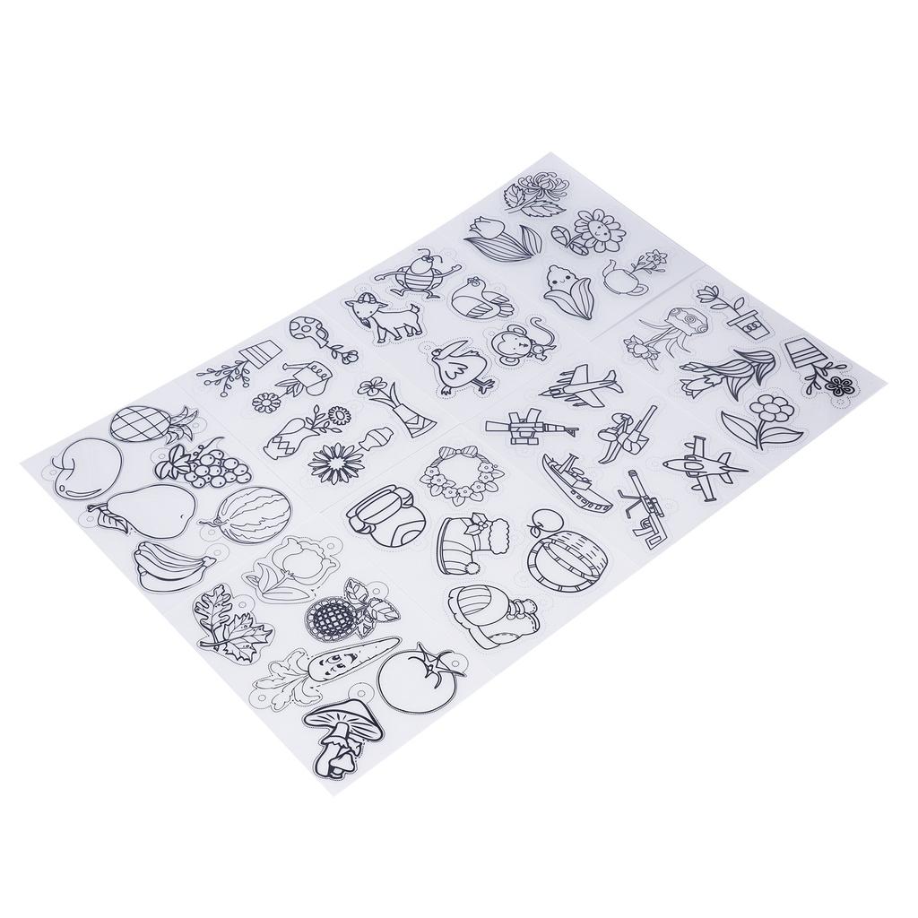 8Pcs Heat Shrinky Sheets Various Patterns Multifunctional Translucent Heat Shrink Sheet for DIY