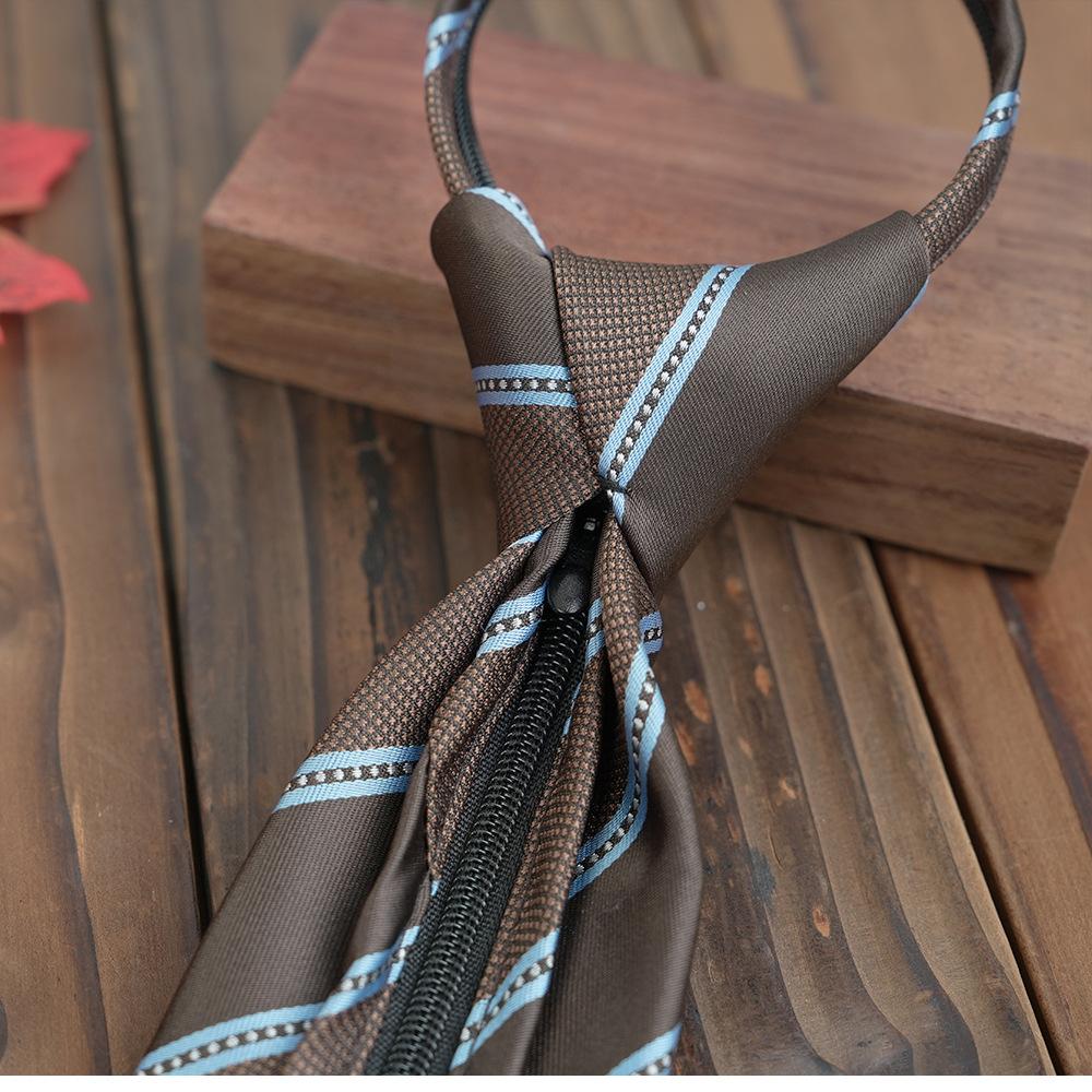 Tie 8cm Wide Retro Brown Style Lazy Tie Striped Tie Men's Business Casual Coffee Fashion Suit Tie