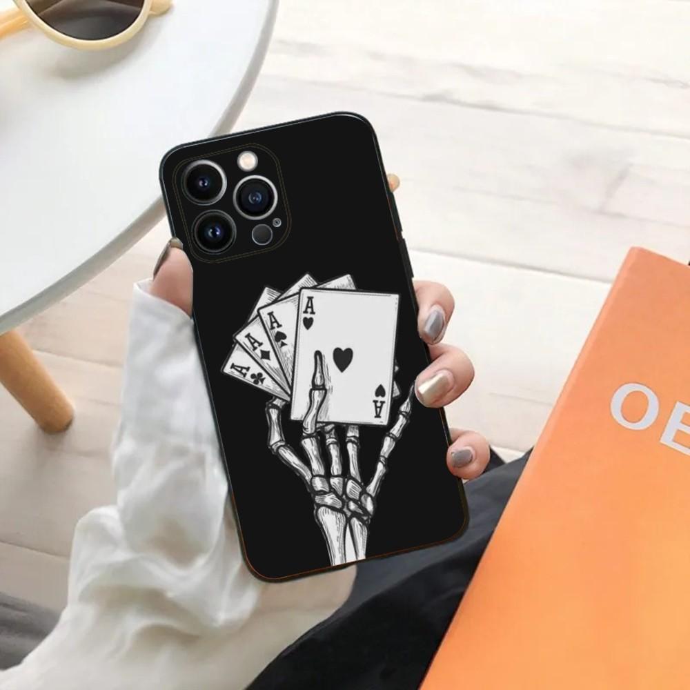 

Poker Playing Card Phone Case For iPhone 15,14,13,12,11,Plus,Pro Max,XS,X,XR,SE,Mini,8,7 Soft Silicone Black Cover iPhone11
