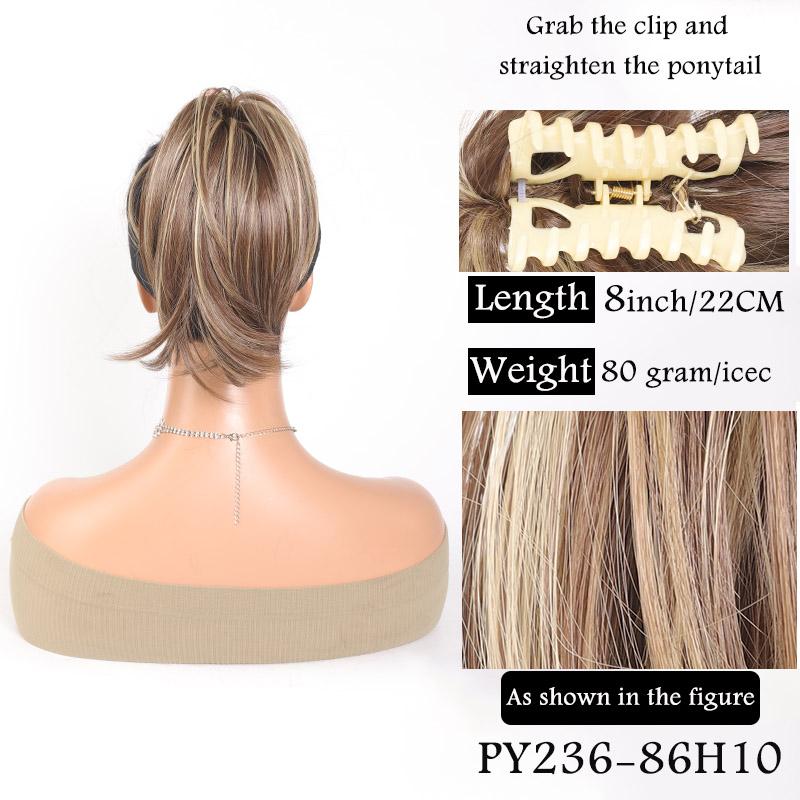 Synthetic Clip Straight Hair Circle Ponytail Wig For Women Ponytail Hair Short Curly Ponytail Extension A Variety of Colors Are Available
