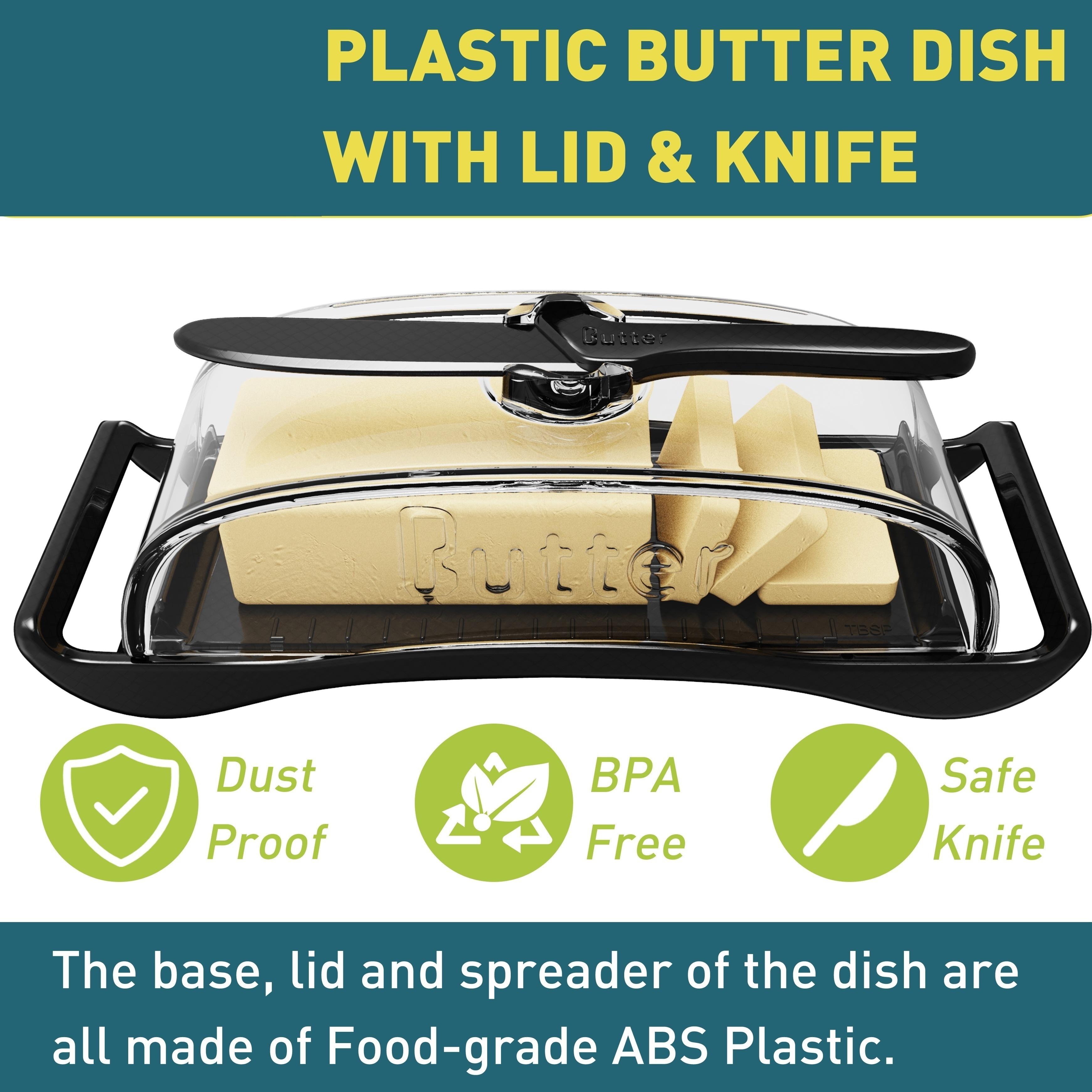 

Butter Storage and Freshness Box, Airplane Butter Dish, Vertical Knife, Plastic, Brushed Metal Finish,Novelty Theme,Kitchen & Dining,Service Equipment 1pc чорний