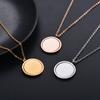 25mm Stainless Steel Rotatable Round Necklaces Customized Name or Logo Metal Charm Statement Mirror Polished Jewelry Gift