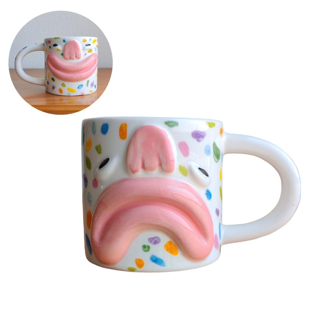 

Cute Funny Face Mug Double-sided Milk Container Birthday Gift Tea Cup Drinkware Style A