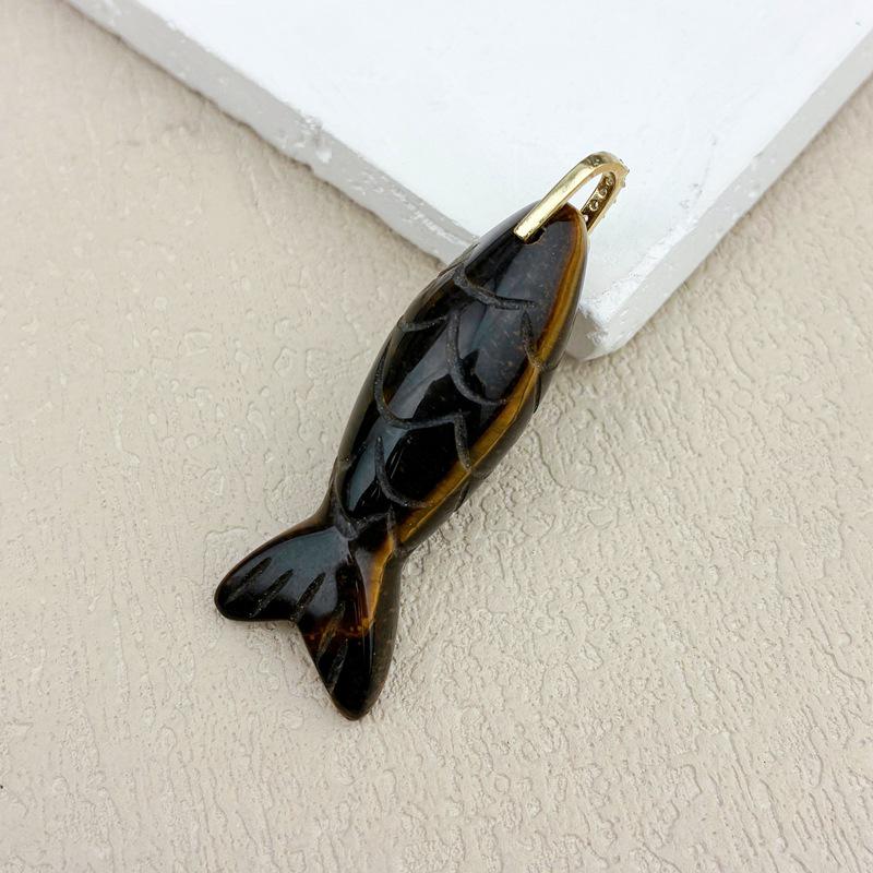 Натуральный Хрусталь Красная Жила Резная Подвеска-Ожерелье с Рыбой Кои - Модный Тренд