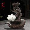 Incense Burner Buddha's Hand Guanyin Lotus Back Incense Burner Ornaments Indoor Incense Burner Purple Sand Antique Sandalwood
