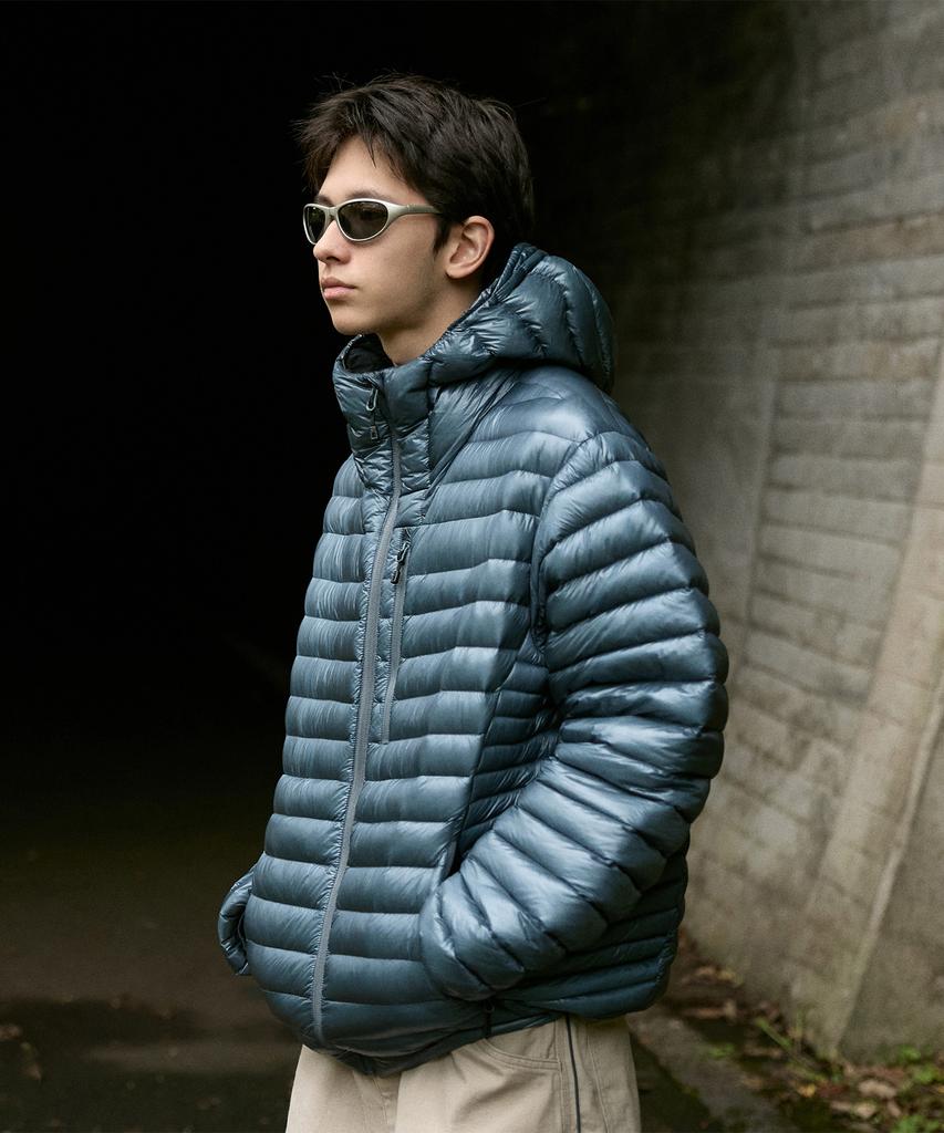 Minimalproject Silent See-Through Hooded Lightweight Down Jacket Mpj112 [Orange]