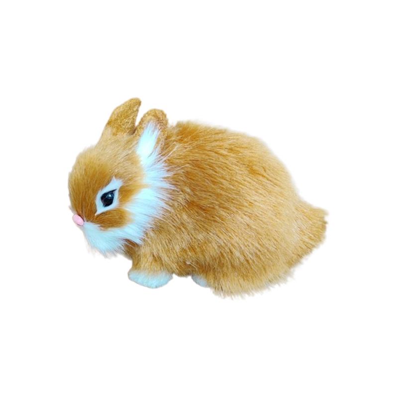 Simulation Rabbit Doll Cute Bunny Statue Cute Animal Art Ornaments for Children Day Kid Girl Boys Present Gift
