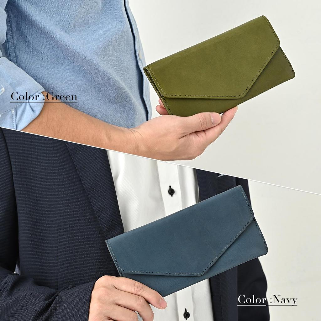 Naru Tochigi Leather Long Wallet, No Coin Purse, Men's and Women's, Genuine Leather, Slim Fit, Flap Closure, Lightweight, Large Capacity, Bill