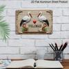2D Flat 1pc Welcome Sign with Storks and Heart | Manufactured Aluminium, Vintage Style, Wall Hanging, Multipurpose Decor for Christmas, Halloween