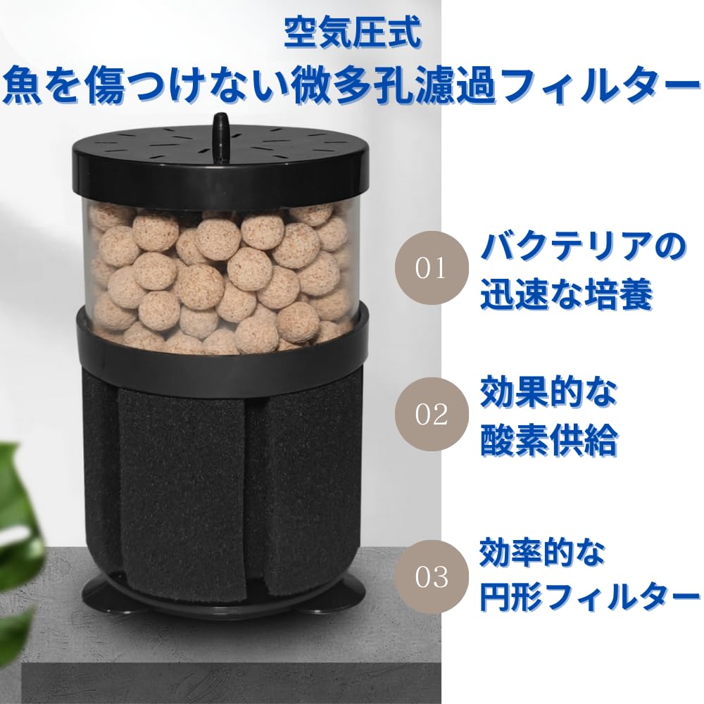 PLEAVIT Aquarium Schwammfilter, Einwurf-Typ, Große Filterung, Wasserqualität, Ersatz-Filtermedien enthalten (2er Set)