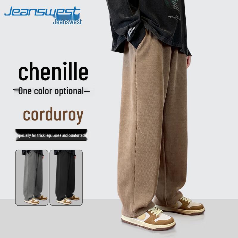 

Jeanswest Men s Chenille Corduroy Straight-Leg Pants L