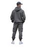 Autumn Winter Men's Fleece Zipper Hoodie & Multi-Pocket Workwear Pants Set