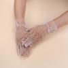Spitzennetz Handschuhe Braut Kurze Handschuhe Spitze für Hochzeiten Verlobungsfeiern Etikette Kurze Handschuhe mit Punktmuster