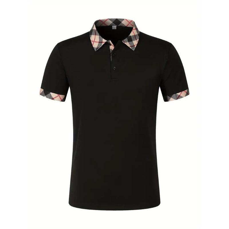 Nové pánske módne tričko s golierom, slim-fit, polokošeľa s krátkym rukávom, pánsky top